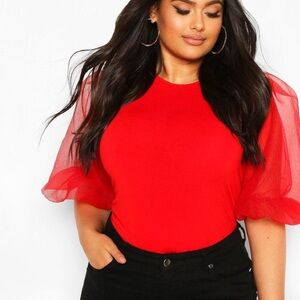 Boohoo Bold Red Bodysuit